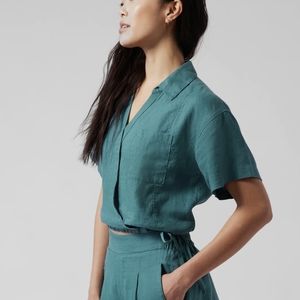 Athlete Playa Linen Tie Top